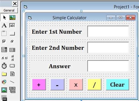 visual basic simple cal.